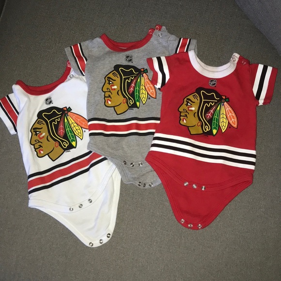 Other - Set of 3 Blackhawks onesies